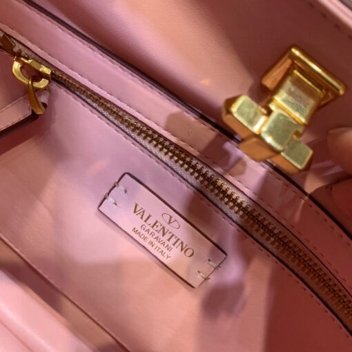 Replica Valentino 2021 Roman Stud The Handle Bag In Nappa 0097L Light Pink 6