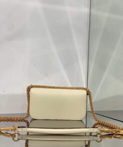 Replica Valentino WB0K53ZXL Locò Small Shoulder Bag in Calfskin Light Ivory 2