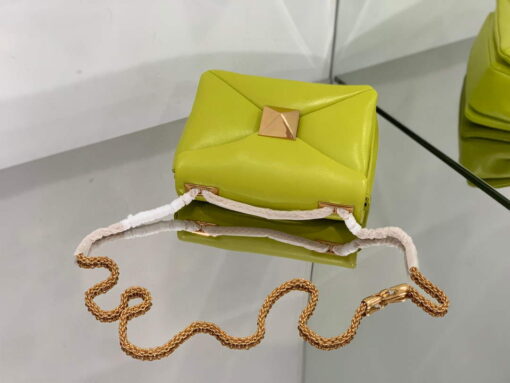 Replica Valentino One Stud Nappa Bag With Chain 1215 Lemon Yellow 2