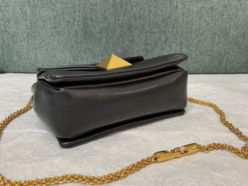 Replica Valentino One Stud Nappa Bag With Chain 1215 Black Gold 3