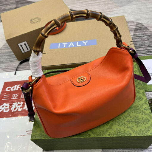 Replica Gucci 746124 Gucci Diana Medium Shoulder Bag Orange 2