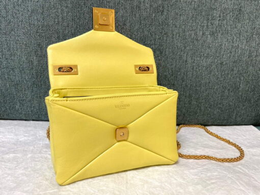 Replica Valentino One Stud Nappa Bag With Chain 1215 Yellow 3