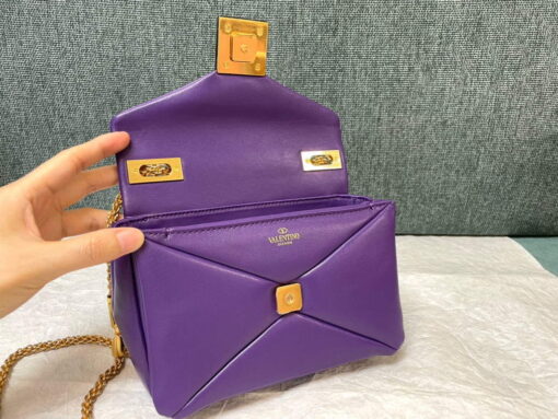 Replica Valentino One Stud Nappa Bag With Chain 1215 Purple 6