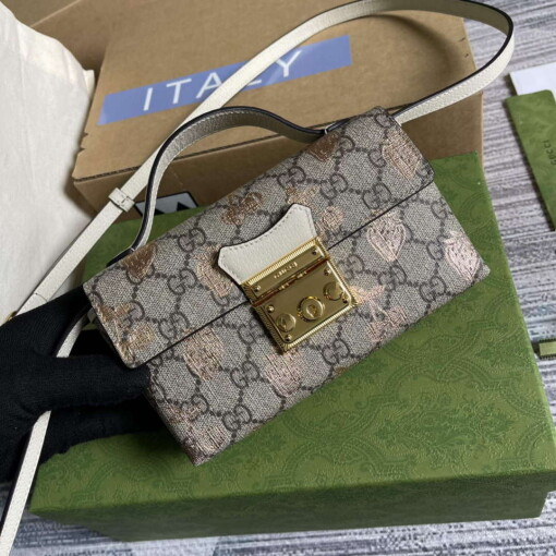 Replica Gucci 652683 Padlock Mini Bag White leather 3