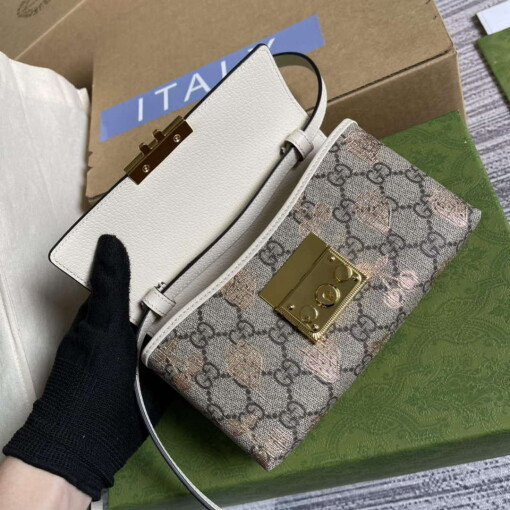 Replica Gucci 652683 Padlock Mini Bag White leather 7