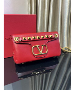 Replica Valentino XW2B0K26 Stud Sign Nappa Shoulder Bag Red