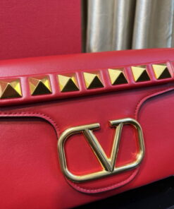 Replica Valentino XW2B0K26 Stud Sign Nappa Shoulder Bag Red 2