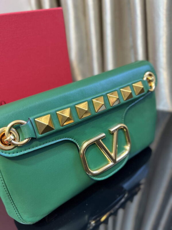 Replica Valentino XW2B0K26 Stud Sign Nappa Shoulder Bag Green 2