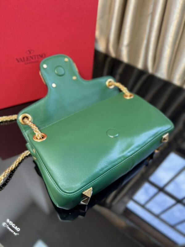 Replica Valentino XW2B0K26 Stud Sign Nappa Shoulder Bag Green 6