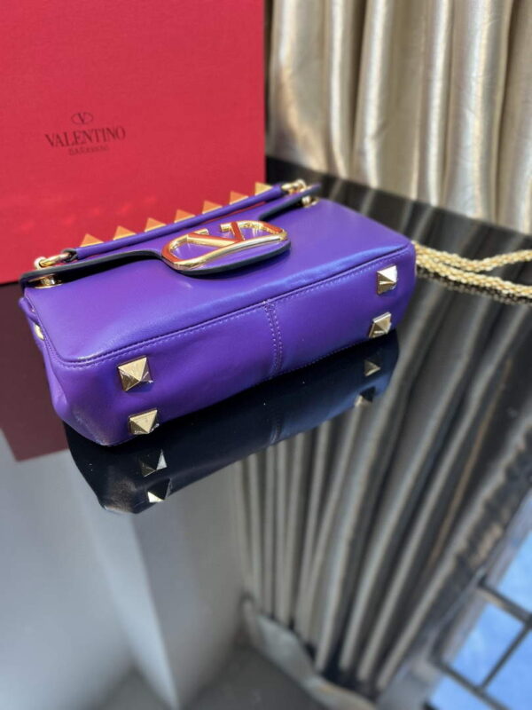 Replica Valentino XW2B0K26 Stud Sign Nappa Shoulder Bag Purple 2