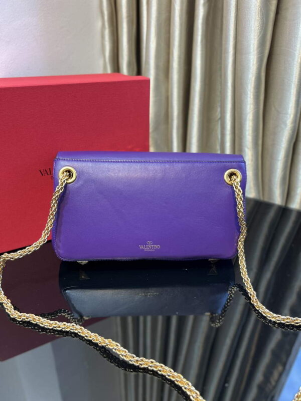 Replica Valentino XW2B0K26 Stud Sign Nappa Shoulder Bag Purple 3