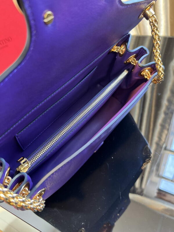 Replica Valentino XW2B0K26 Stud Sign Nappa Shoulder Bag Purple 6