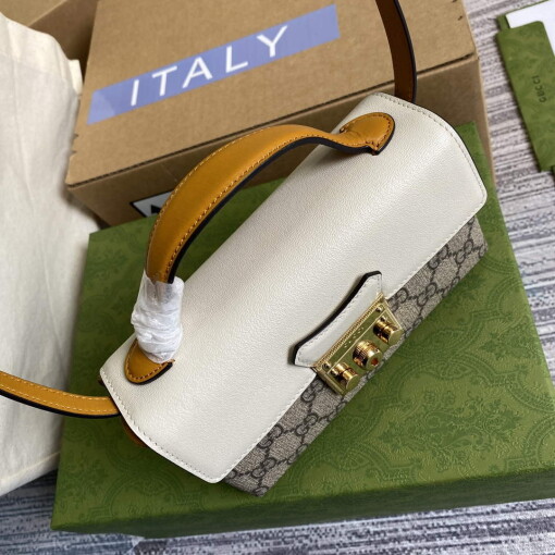 Replica Gucci 652683 Padlock Mini Bag Ivory and burnt orange 3