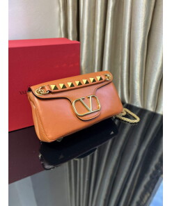 Replica Valentino XW2B0K26 Stud Sign Nappa Shoulder Bag Tan