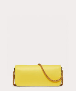 Replica Valentino XW0B0K30 Locò Calfskin Shoulder Bag Yellow 2