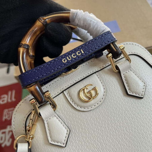 Replica Gucci 715775 Gucci Diana Mini Tote Bag White leather 4