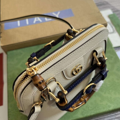 Replica Gucci 715775 Gucci Diana Mini Tote Bag White leather 6