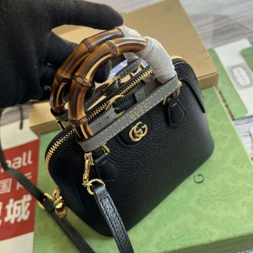 Replica Gucci 715775 Gucci Diana Mini Tote Bag Black leather 7