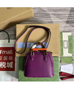 Replica Gucci 715775 Gucci Diana Mini Tote Bag Purple leather