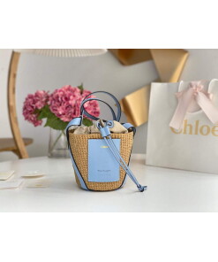 Replica Chloé CHC22SS391G56101 Small Basket Tote Bag Blue