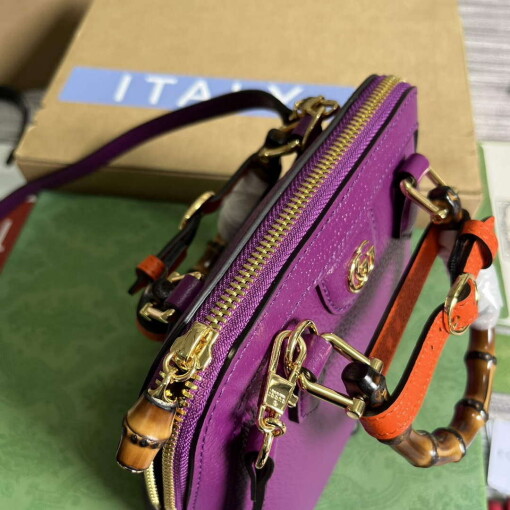 Replica Gucci 715775 Gucci Diana Mini Tote Bag Purple leather 6