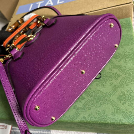 Replica Gucci 715775 Gucci Diana Mini Tote Bag Purple leather 7