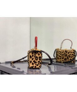 Replica Valentino 7300 Rockstud Alcove Grainy Calfskin BOX Bag XW2B0J73 Leopard print