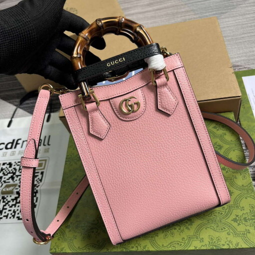 Replica Gucci 739079 Diana Mini Tote Bag Pink leather 3