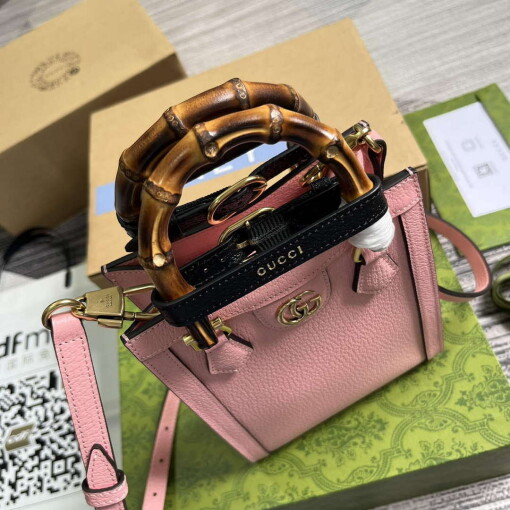 Replica Gucci 739079 Diana Mini Tote Bag Pink leather 7