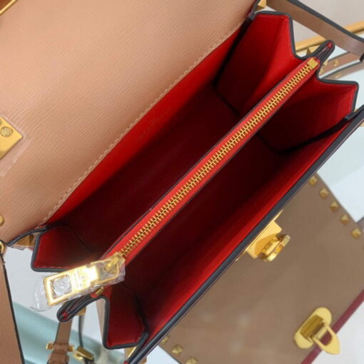 Replica Valentino 71000 Small Rockstud Alcove Handbag In Grainy Calfskin XW2B0J71 Apricot 7