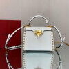 Replica Valentino 71000 Small Rockstud Alcove Handbag In Grainy Calfskin XW2B0J71 Red 10