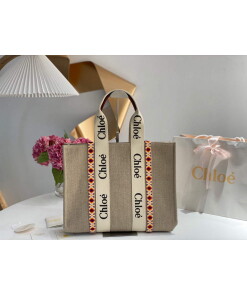 Replica Chloe 382E6690U Large Woody Tote Bag Orange