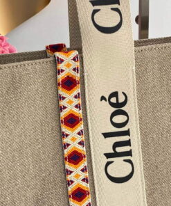 Replica Chloe 382E6690U Large Woody Tote Bag Orange 2