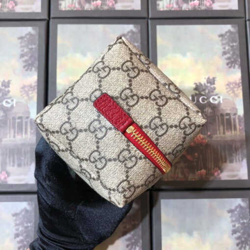 Replica Gucci 611001 GG Ophidia GG Cosmetic Case Beige &Red 3