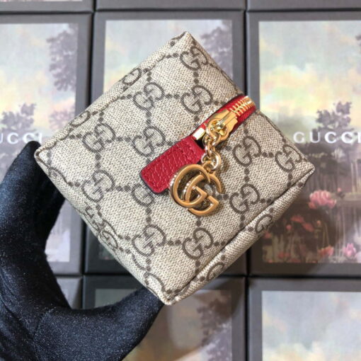 Replica Gucci 611001 GG Ophidia GG Cosmetic Case Beige &Red 4