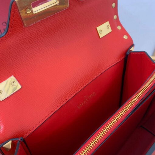 Replica Valentino 71000 Small Rockstud Alcove Handbag In Grainy Calfskin XW2B0J71 Red 8