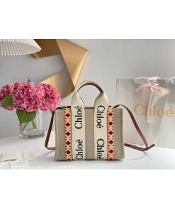 Replica Chloe 385E6690U Small Woody Tote Bag Orange