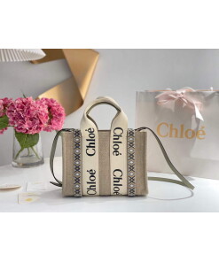 Replica Chloe 385E6690U Small Woody Tote Bag Green