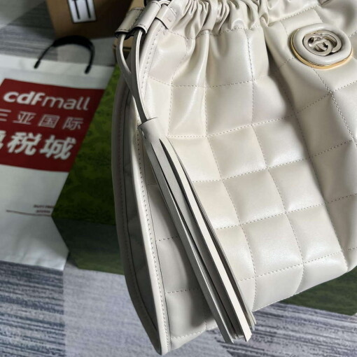 Replica Gucci 746210 Gucci Deco Medium Tote Bag White 6