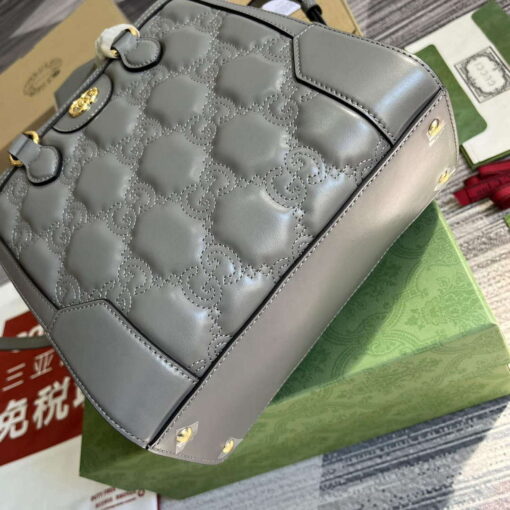 Replica Gucci 728309 GG Matelassé Mini Top Handle Bag Grey 6