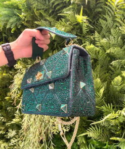 Replica Valentino V0082 Vsling Mini Bag With Sparkling Embroidery Green 2