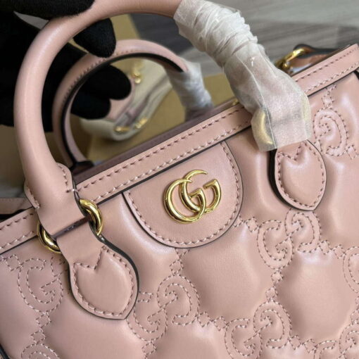 Replica Gucci 728309 GG Matelassé Mini Top Handle Bag Pink 4