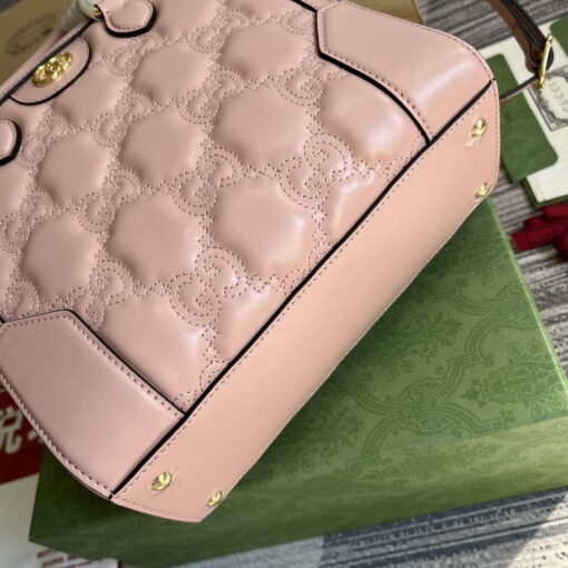 Replica Gucci 728309 GG Matelassé Mini Top Handle Bag Pink 5