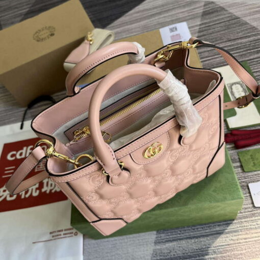 Replica Gucci 728309 GG Matelassé Mini Top Handle Bag Pink 6