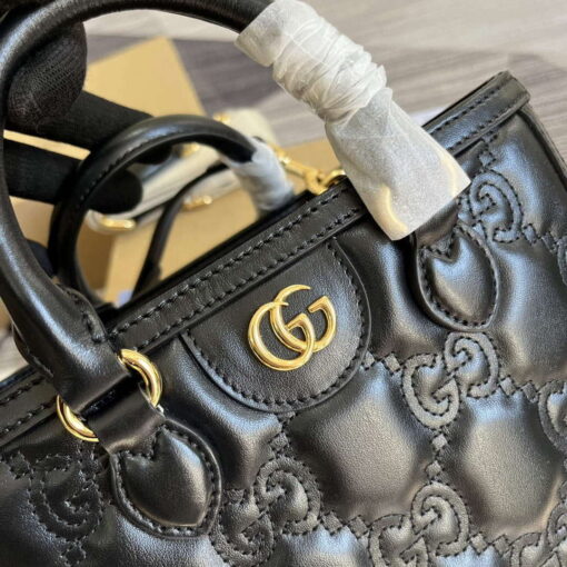 Replica Gucci 728309 GG Matelassé Mini Top Handle Bag Black 4