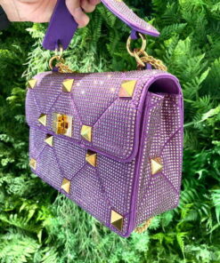 Replica Valentino V0082 Vsling Mini Bag With Sparkling Embroidery Purple 2