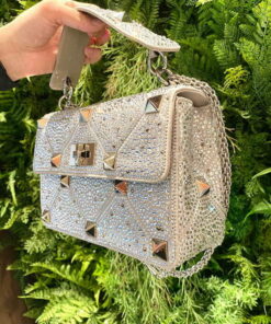 Replica Valentino V0082 Vsling Mini Bag With Sparkling Embroidery Pearl Gray 2