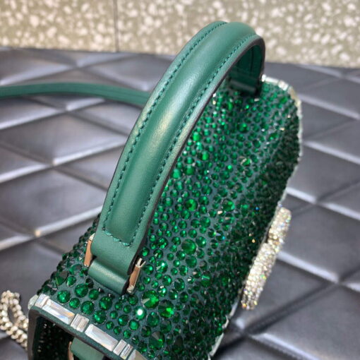 Replica Valentino 1W2B0G97TZA0FO Vsling Mini Handbag With Sparkling Embroidery Green 2