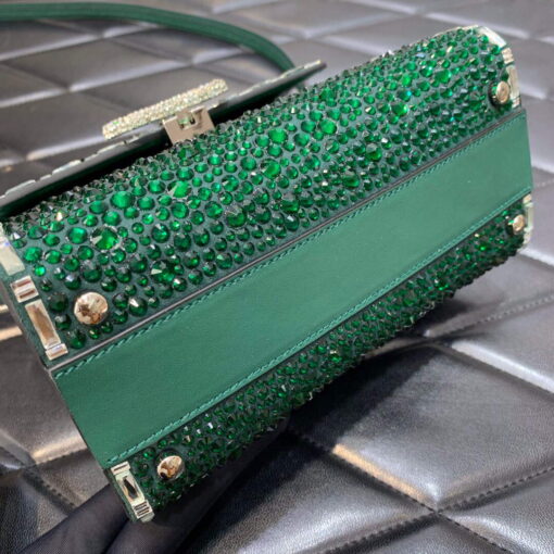 Replica Valentino 1W2B0G97TZA0FO Vsling Mini Handbag With Sparkling Embroidery Green 6