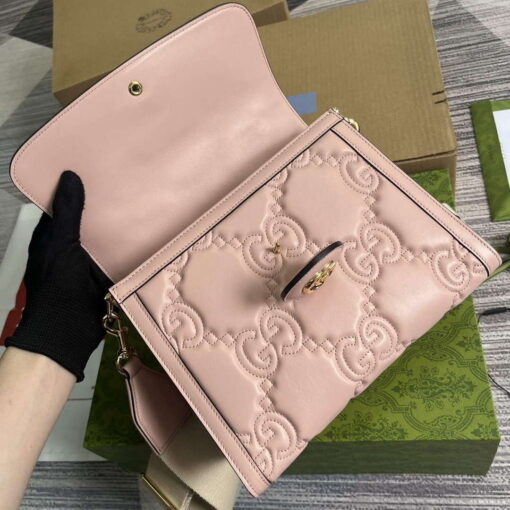 Replica Gucci 736877 GG Matelassé Handbag Pink 7